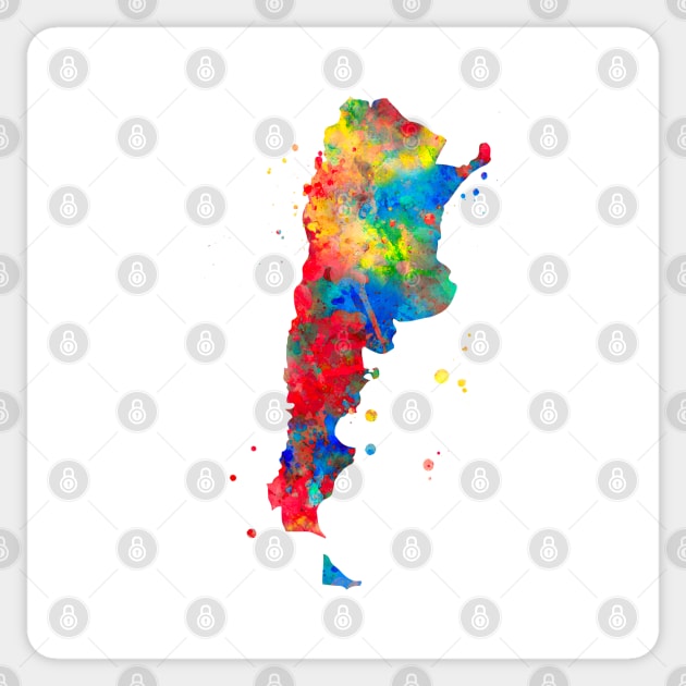 Argentina Watercolor Map Painting Sticker by Miao Miao Design